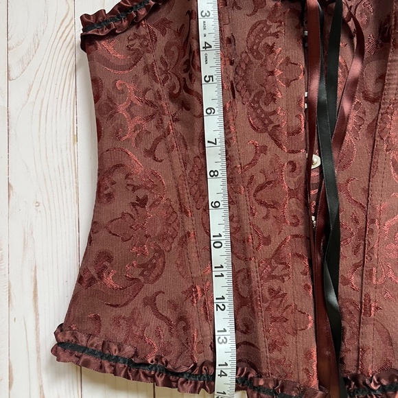 Corset Bustier – Brown Damask Lace-Up – Women’s Medium – Excellent Condition - Picture 8 of 10
